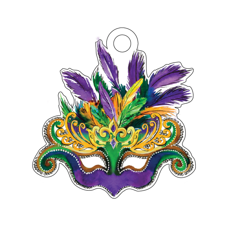 GLITZ GIRL MASK ACRYLIC GIFT TAG