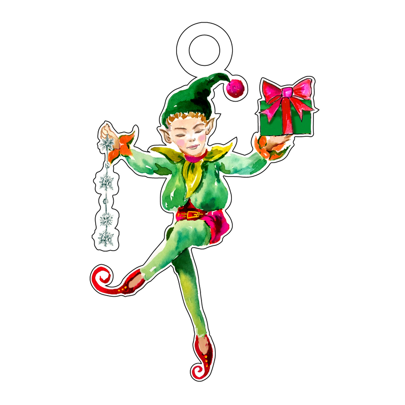 CHRISTMAS ELF ACRYLIC GIFT TAG