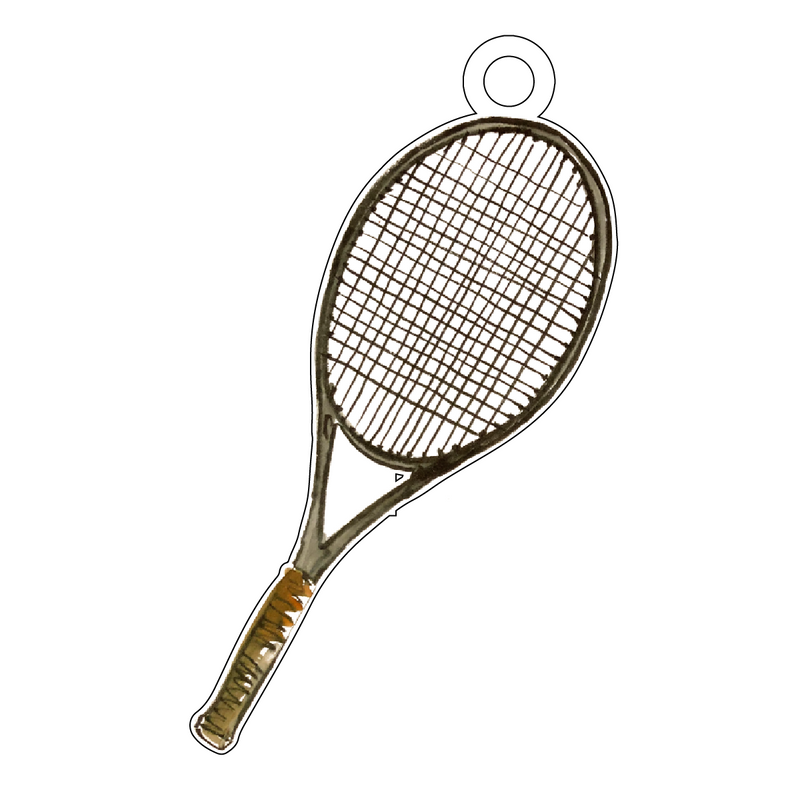 TENNIS RACQUET ACRYLIC GIFT TAG