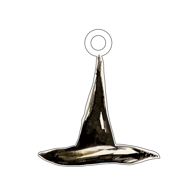 WITCH HAT ACRYLIC GIFT TAG