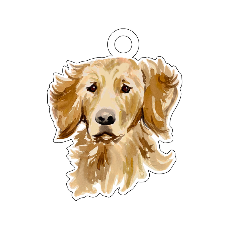 GOLDEN RETRIEVER PROFILE ACRYLIC GIFT TAG