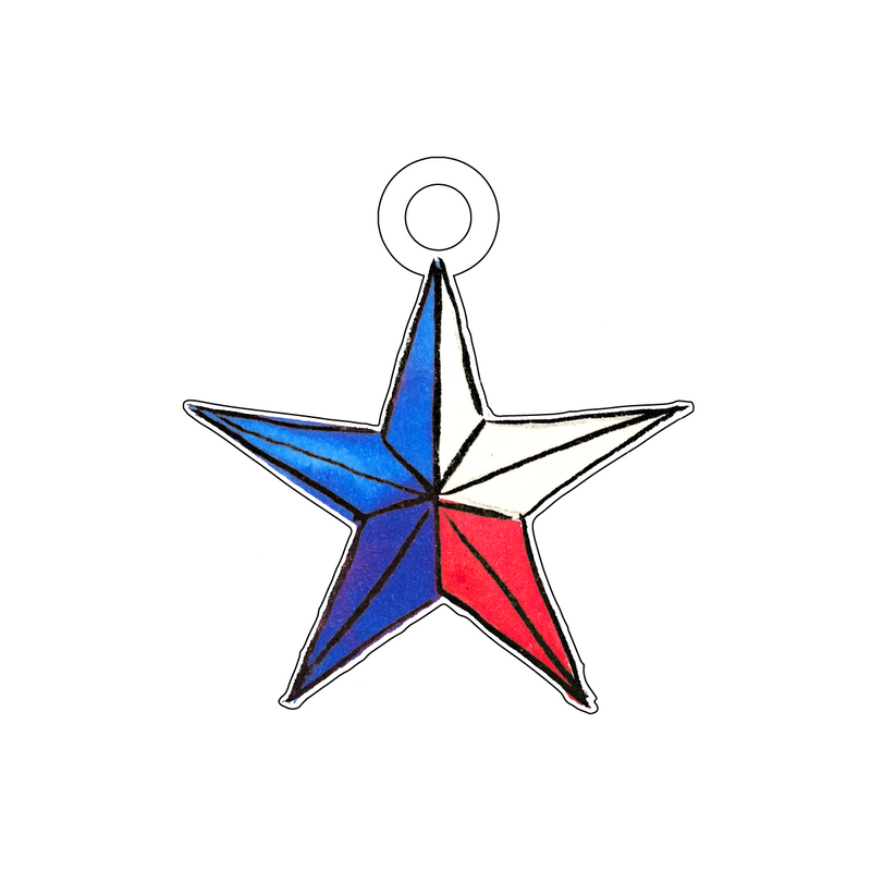 TEXAS STAR ACRYLIC GIFT TAG