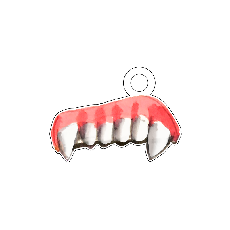 VAMPIRE TEETH ACRYLIC GIFT TAG