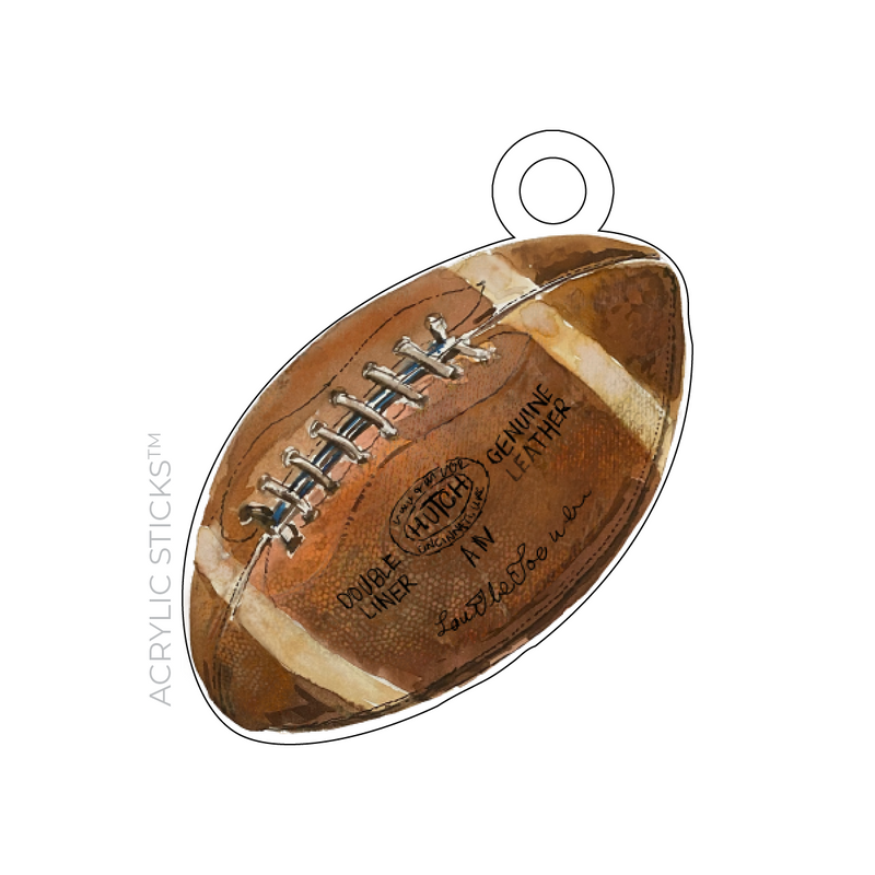 VINTAGE FOOTBALL ACRYLIC GIFT TAG
