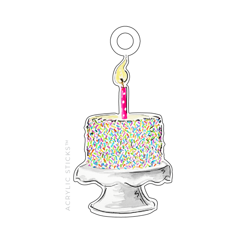 IT'S MY BIRTHDAY CONFETTI CAKE ACRYLIC GIFT TAG
