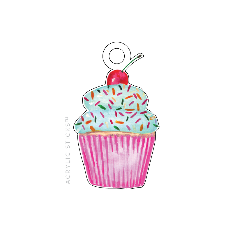 CUTE CUPCAKE ACRYLIC GIFT TAG