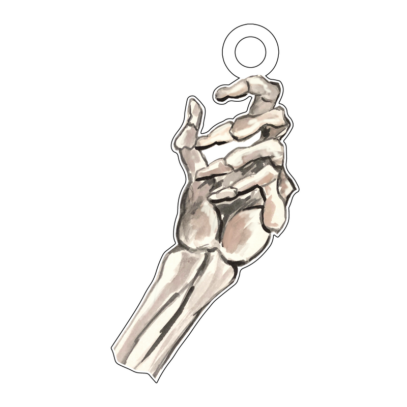 SKELETON HAND ACRYLIC GIFT TAG