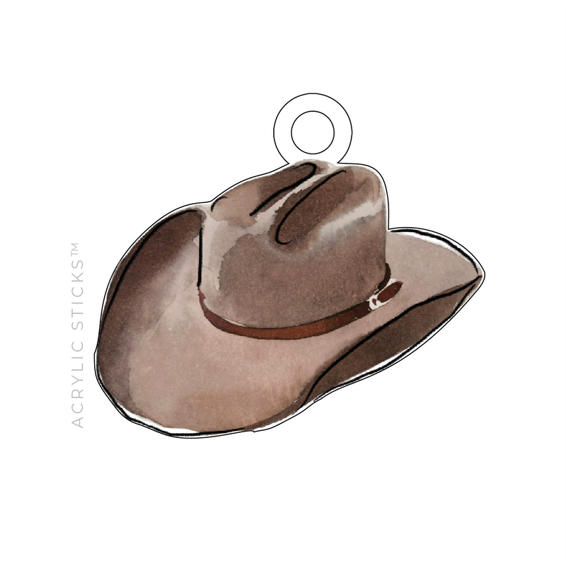 COWBOY HAT ACRYLIC GIFT TAG