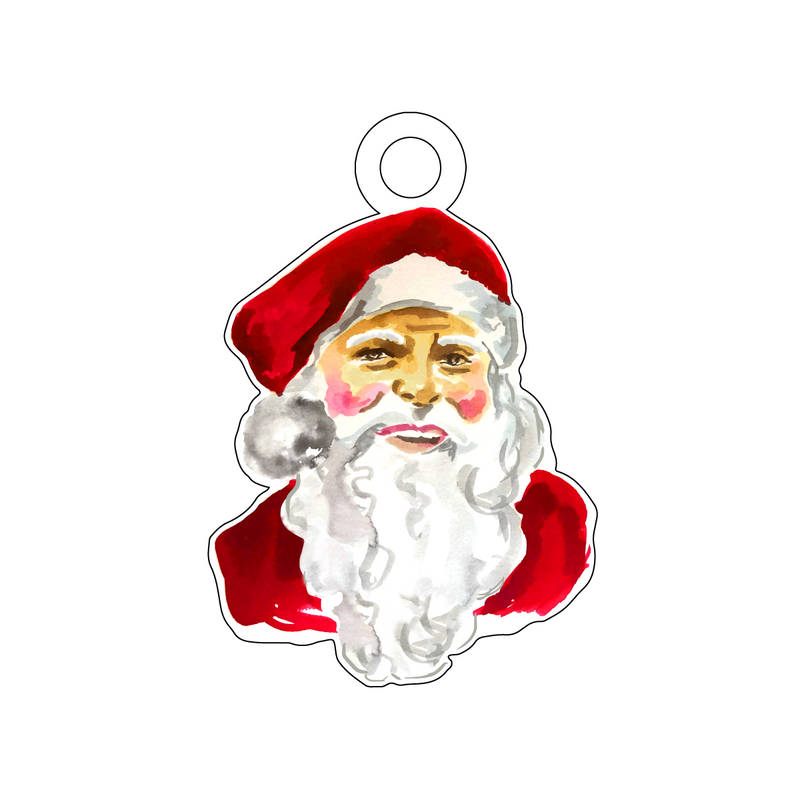 SANTA ACRYLIC GIFT TAG