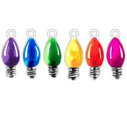 CHRISTMAS BULBS ACRYLIC GIFT TAG COMBO