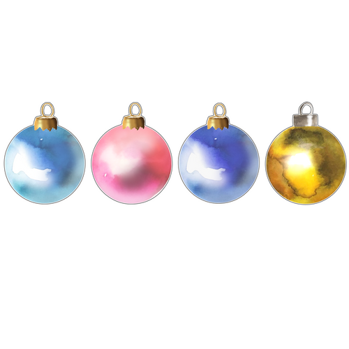 PASTEL CHRISTMAS ORNAMENT ACRYLIC GIFT TAG COMBO