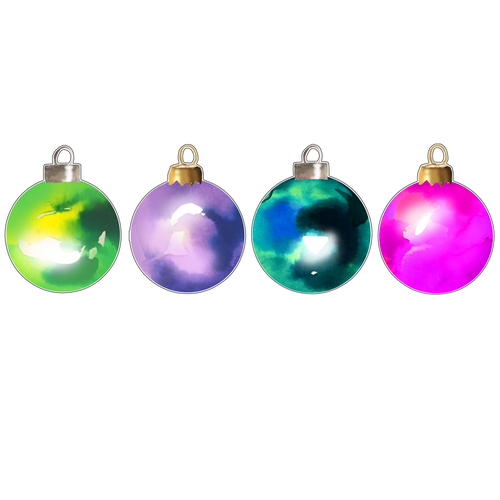 BOLD CHRISTMAS ORNAMENTS ACRYLIC GIFT TAG COMBO