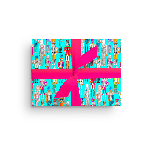 NUTCRACKERS AQUA LUXE GIFT WRAP ROLL