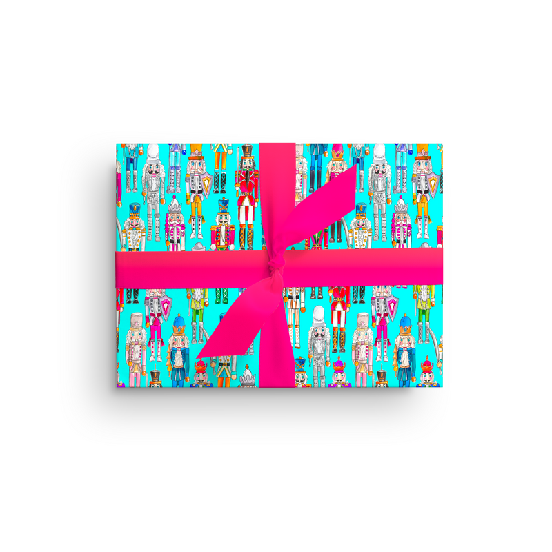 NUTCRACKERS AQUA LUXE GIFT WRAP ROLL