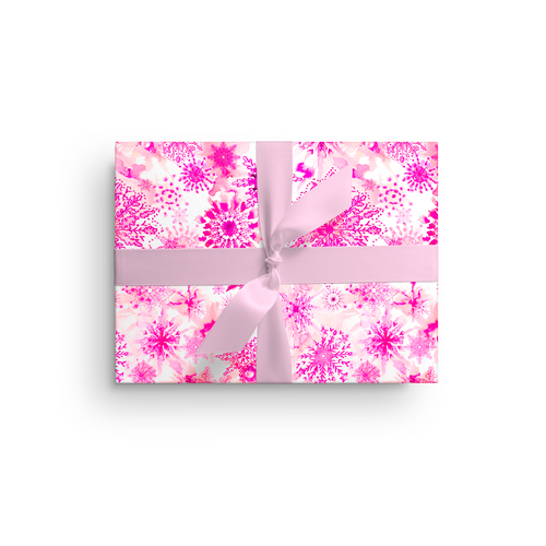 PINK SNOWFLAKES LUXE GIFT WRAP ROLL*