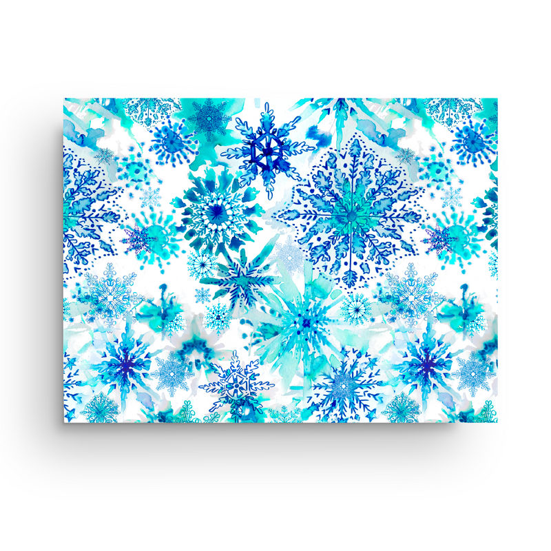 AQUA BLUE SNOWFLAKES LUXE GIFT WRAP ROLL*