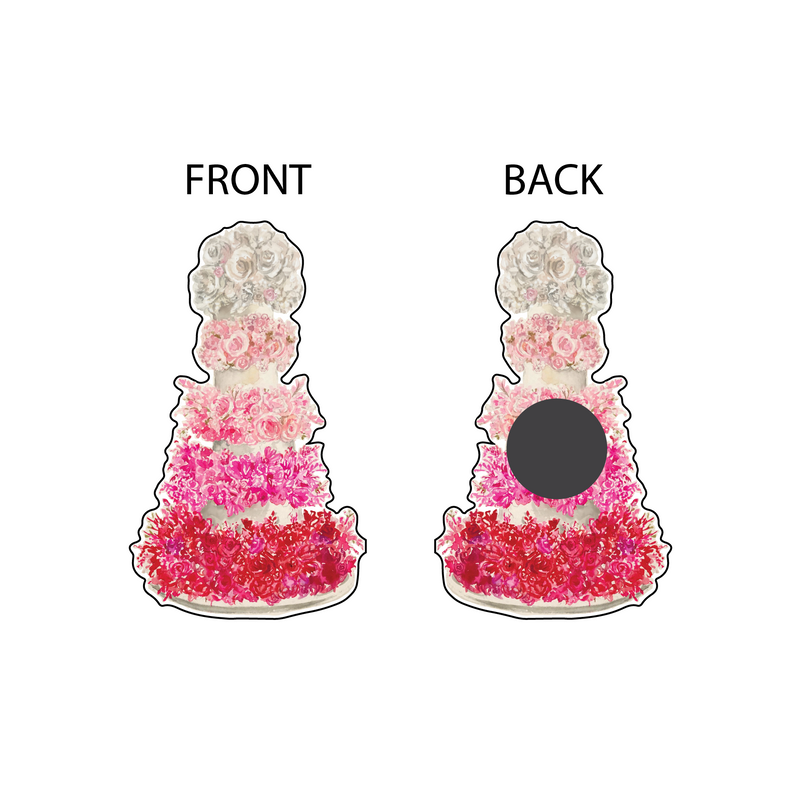 PINK OMBRE WEDDING CAKE DESIGNER ACRYLIC MAGNET*