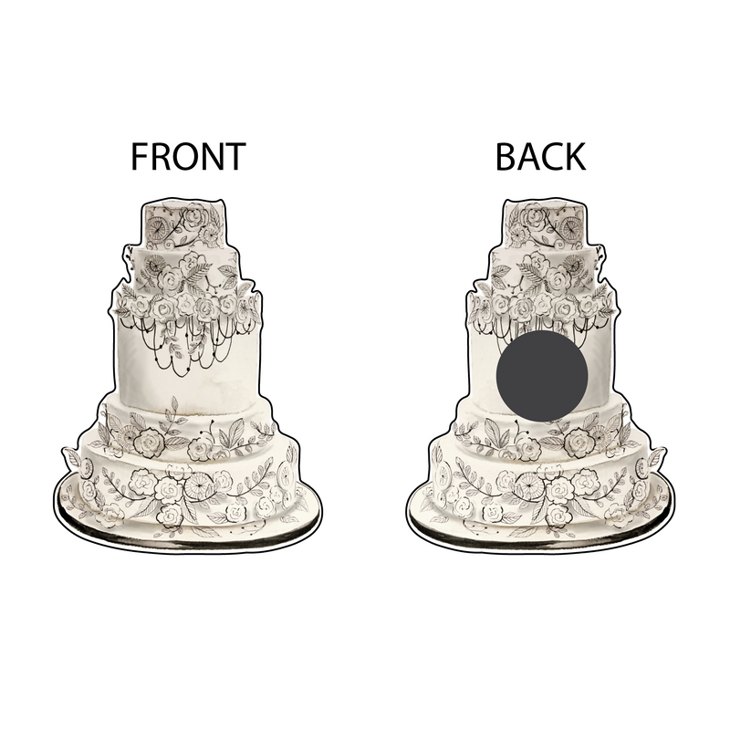 BLACK & WHITE WEDDING CAKE DESIGNER ACRYLIC MAGNET*