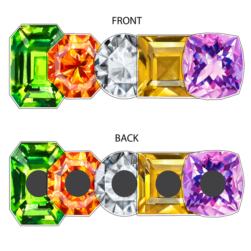 GEMSTONES DESIGNER ACRYLIC MAGNET COMBO*
