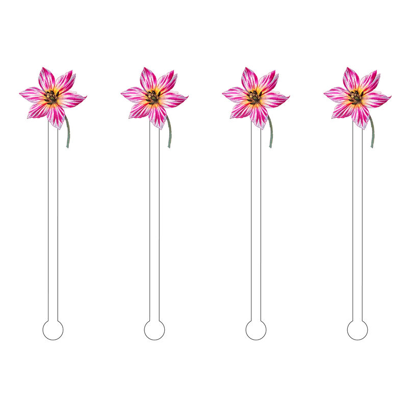 EXOTIC CAMELIA BLOOM MINIKINS ACRYLIC STIR STICKS