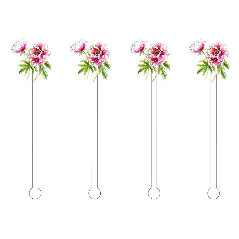 BLOOMING OMBRE ANEMONES MINIKINS ACRYLIC STIR STICKS