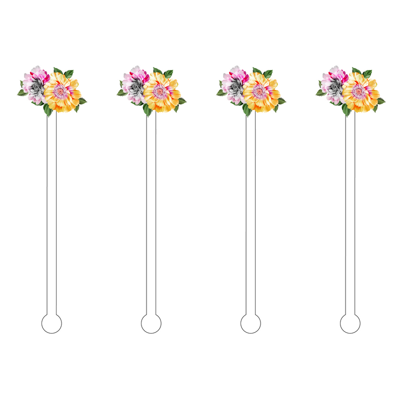 SUMMER BLOOMS MINIKINS ACRYLIC STIR STICKS