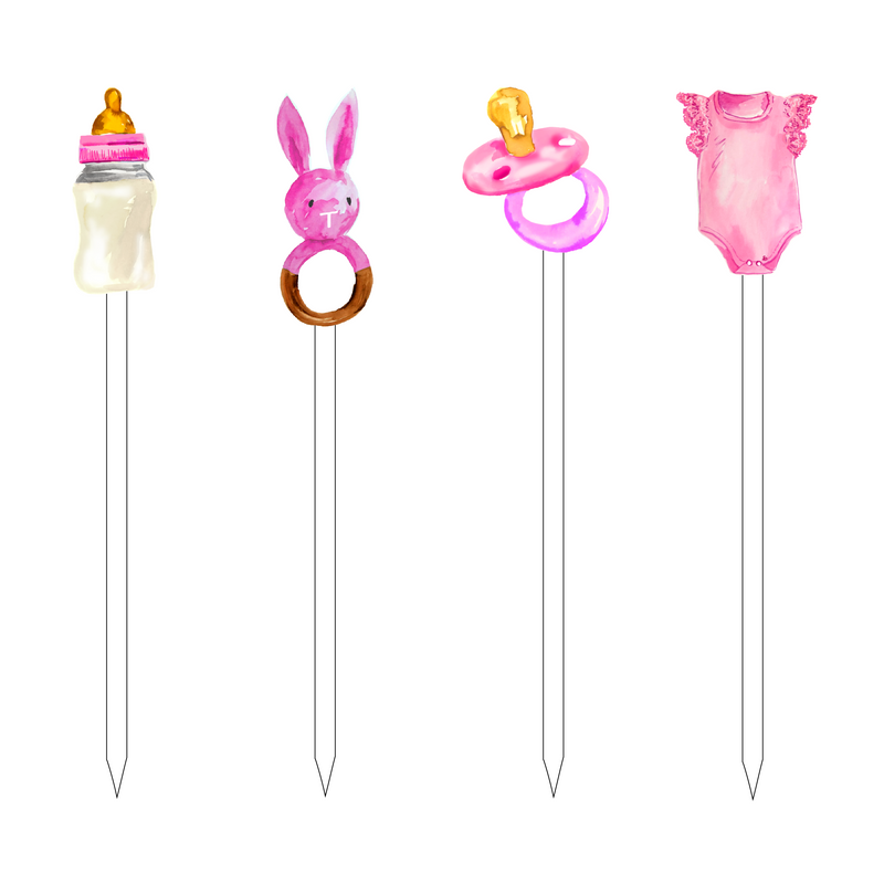 BABY GIRL SHOWER ACRYLIC SKEWER COMBO