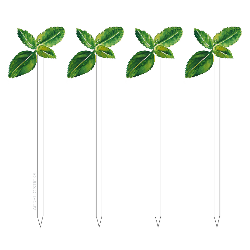 MINT LEAF ACRYLIC SKEWERS