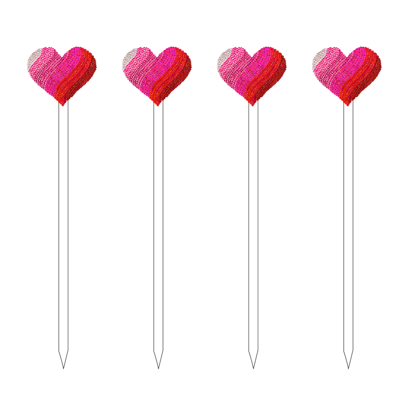 RHINESTONE OMBRE HEART ACRYLIC SKEWER STICKS
