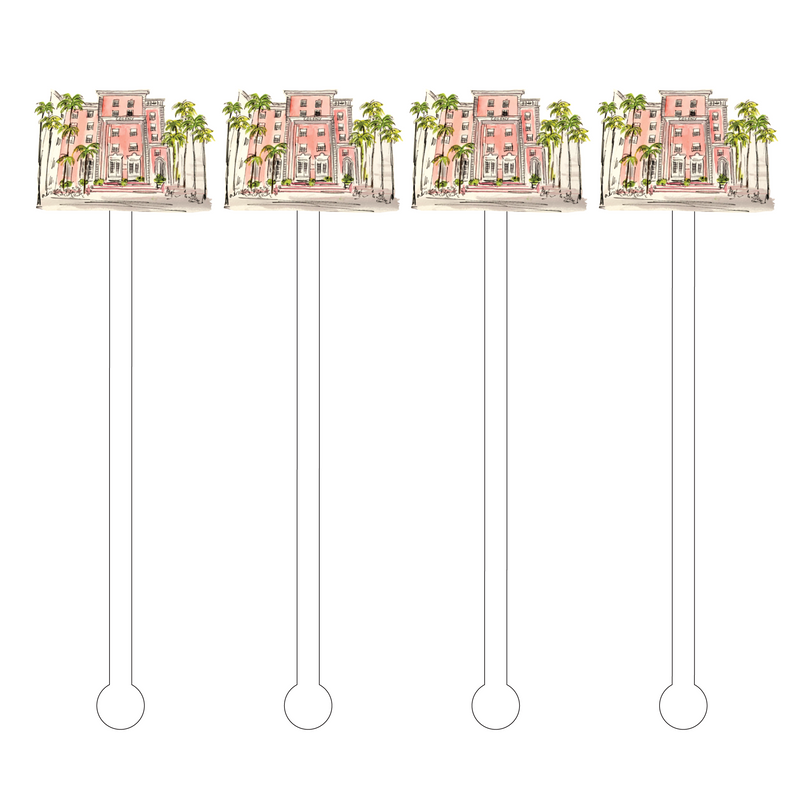 THE COLONY HOTEL FLORIDA ACRYLIC STIR STICKS