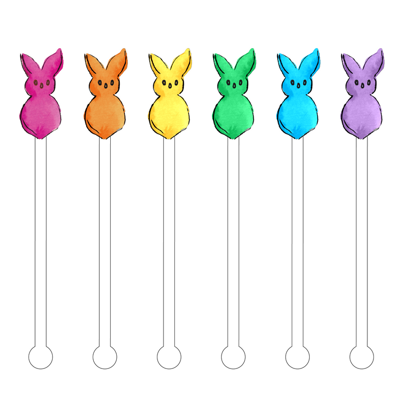 A WHOLE LOTTA PEEP BUNNIES ACRYLIC STIR STICKS COMBO