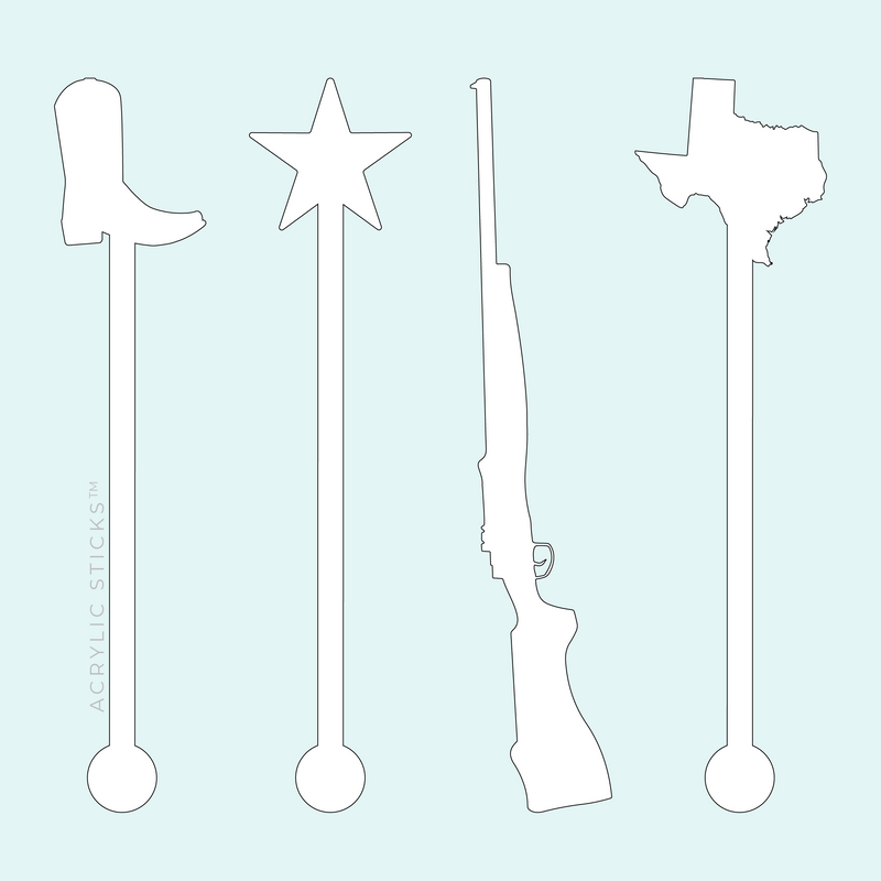 DON'T MESS WITH TEXAS WHITE ACRYLIC STIR STICKS COMBO