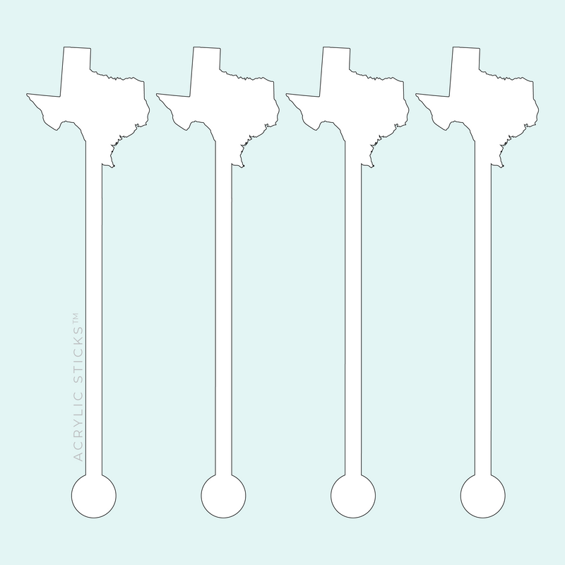 TEXAS WHITE ACRYLIC STIR STICKS