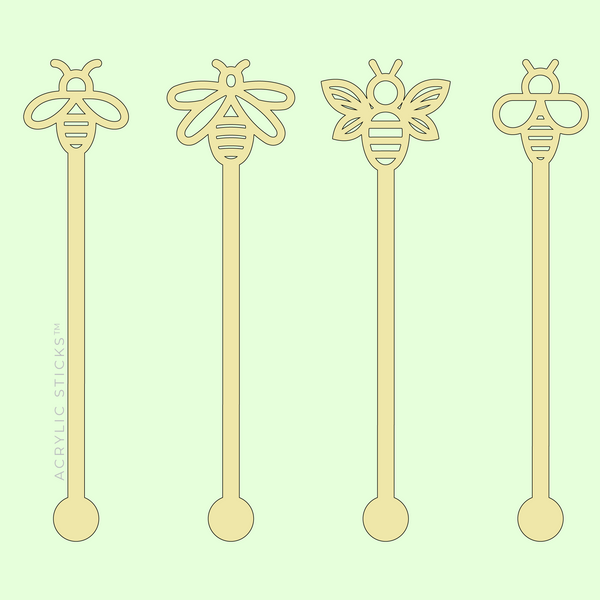 BEES YELLOW ACRYLIC STIR STICKS COMBO – XO ACRYLICS | ACRYLIC STICKS