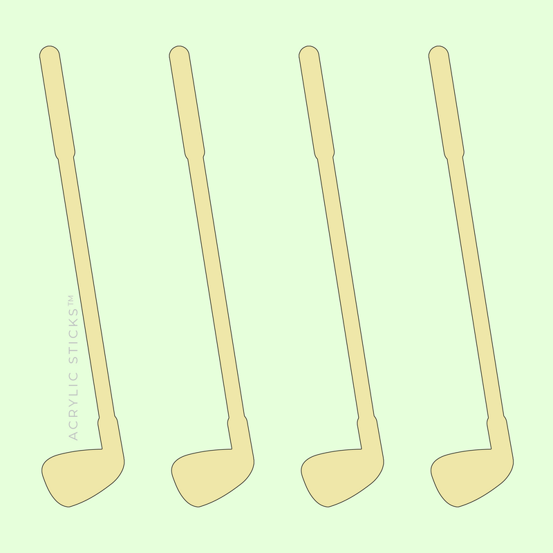 GOLF CLUB TOP-TO-BOTTOM YELLOW ACRYLIC STIR STICKS