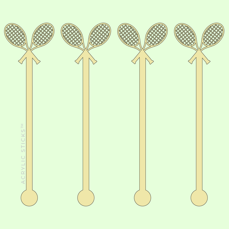 TENNIS RACQUETS YELLOW ACRYLIC STIR STICKS