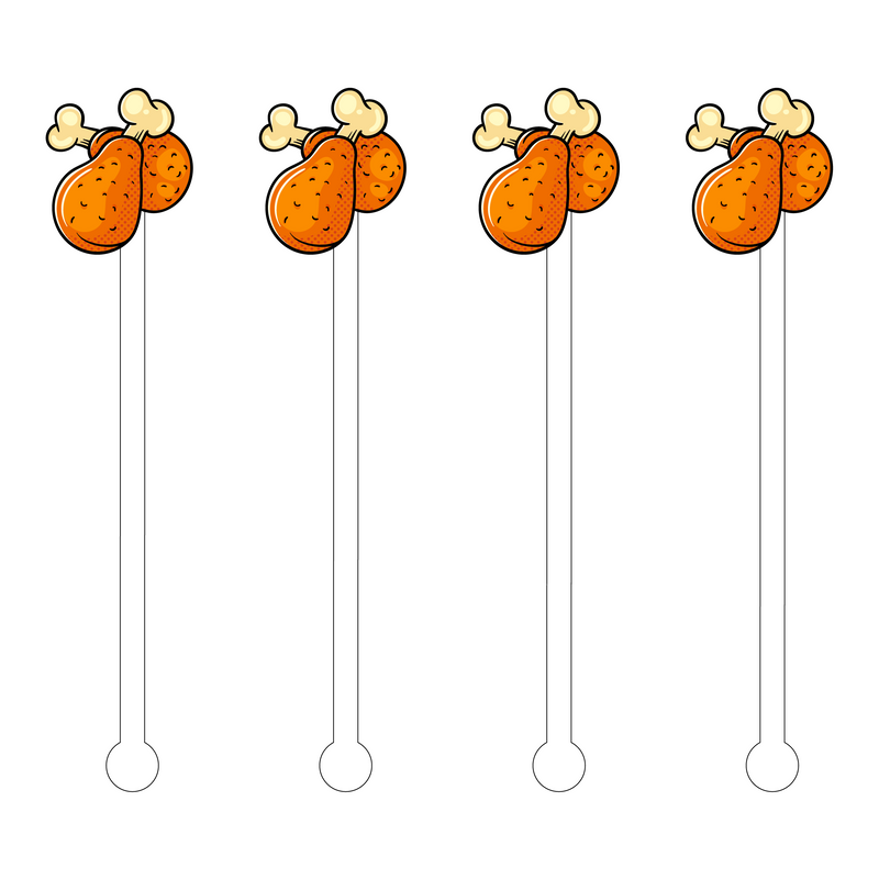 CHICKEN DRUMSTICKS POP ART ACRYLIC STIR STICKS
