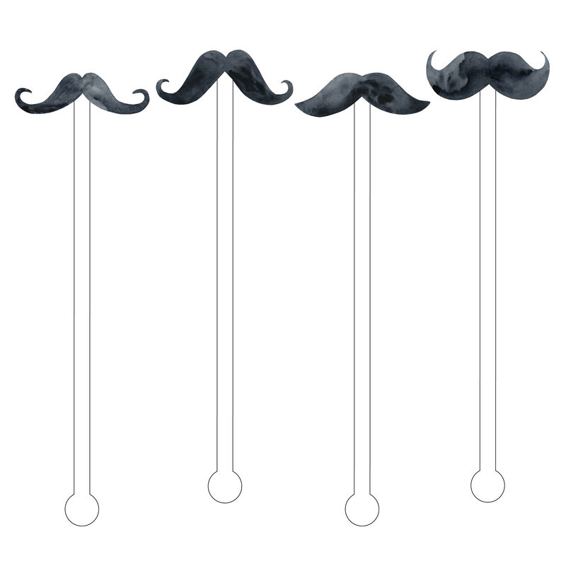 NICE 'STACHE ACRYLIC STIR STICKS COMBO