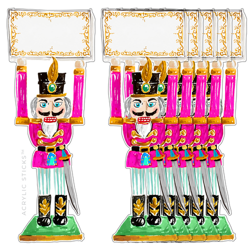 NUTCRACKER WRITABLE & REUSABLE ACRYLIC PLACE CARDS-SET OF 6