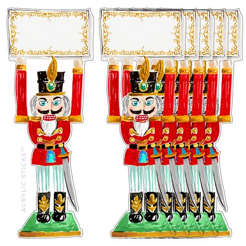 NUTCRACKER WRITABLE & REUSABLE ACRYLIC PLACE CARDS-SET OF 6
