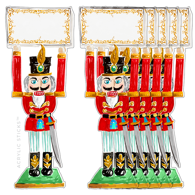 NUTCRACKER WRITABLE & REUSABLE ACRYLIC PLACE CARDS-SET OF 6