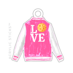 PICKLEBALL LETTER JACKET ACRYLIC GIFT TAG (5 COLOR OPTIONS TO CHOOSE FROM)