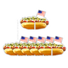PATRIOTIC HOT DOG ACRYLIC DRINK CLIPS