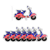 PATRIOTIC SCOOTER ACRYLIC DRINK CLIPS