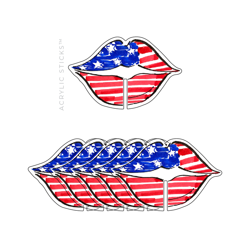 USA LIPS ACRYLIC DRINK CLIPS