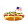 PATRIOTIC HOT DOG ACRYLIC DRINK CLIPS