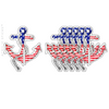PATRIOTIC ANCHOR ACRYLIC DRINK CLIPS