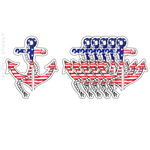 PATRIOTIC ANCHOR ACRYLIC DRINK CLIPS