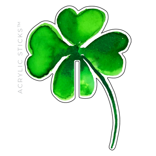 FOUR LEAF CLOVER ACRYLIC DRINK CLIPS