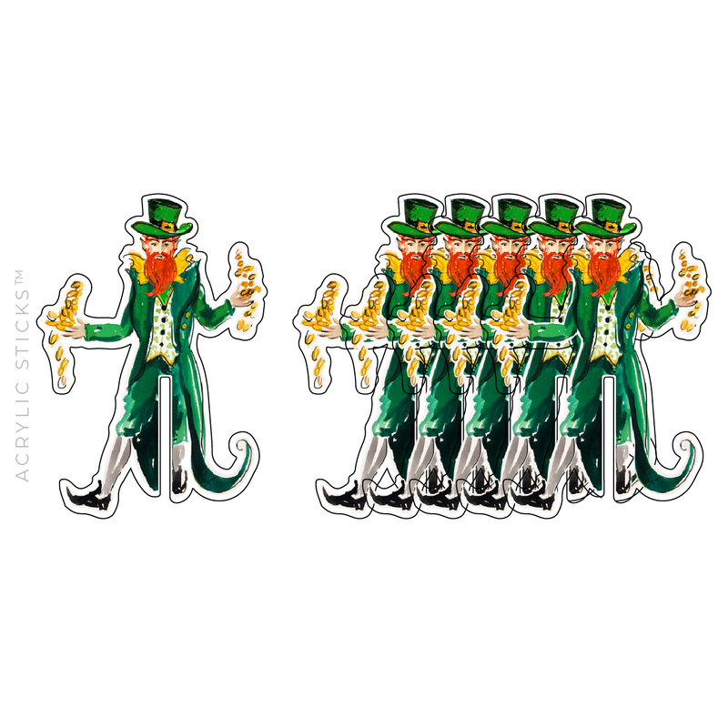 LEPRECHAUN ACRYLIC DRINK CLIPS